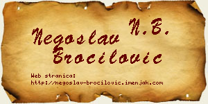 Negoslav Broćilović vizit kartica